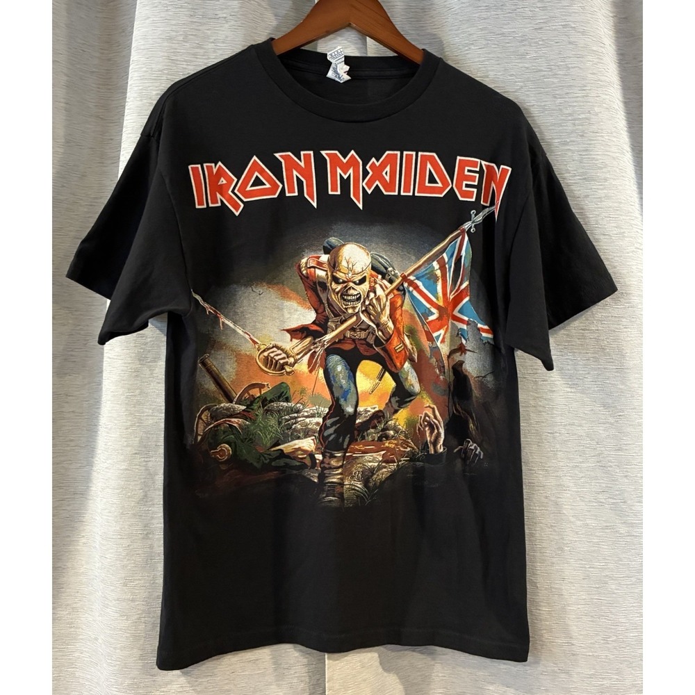 Iron Maiden The Trooper‎ T-Shirt L Black Band Tee Eddie Graphic Delta Pro Weight